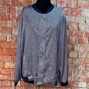 Mynt 1792 Plus Size Satin Zip‎ Front Bomber Jacket